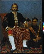 unknow artist Oil painting depicting Raden Wangsajuda, patih of Bandung, West Java France oil painting artist